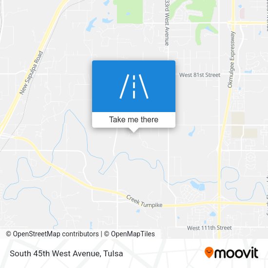 South 45th West Avenue map
