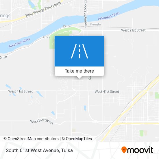 South 61st West Avenue map