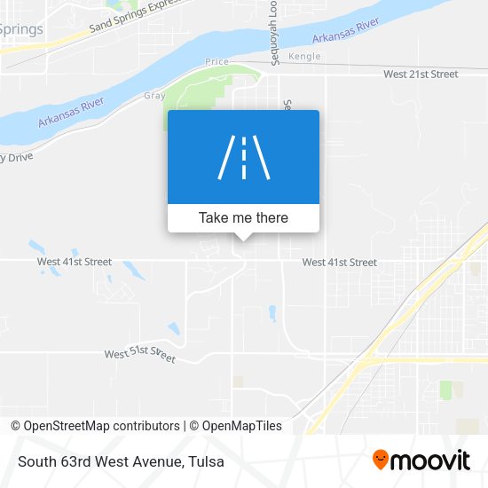 South 63rd West Avenue map