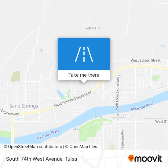 South 74th West Avenue map