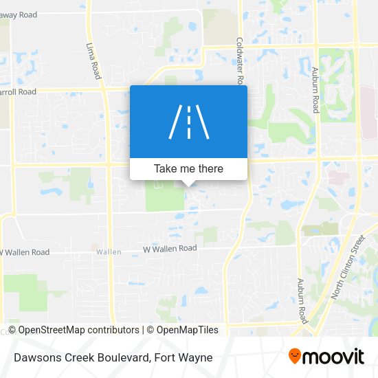 Dawsons Creek Boulevard map