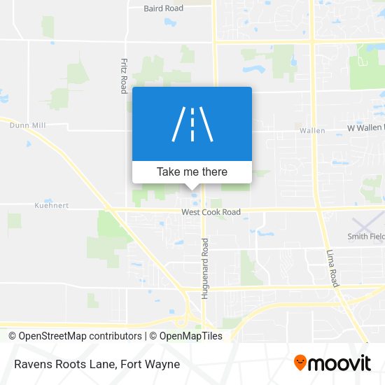 Ravens Roots Lane map