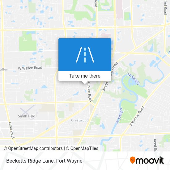 Becketts Ridge Lane map