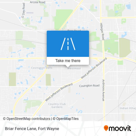 Briar Fence Lane map