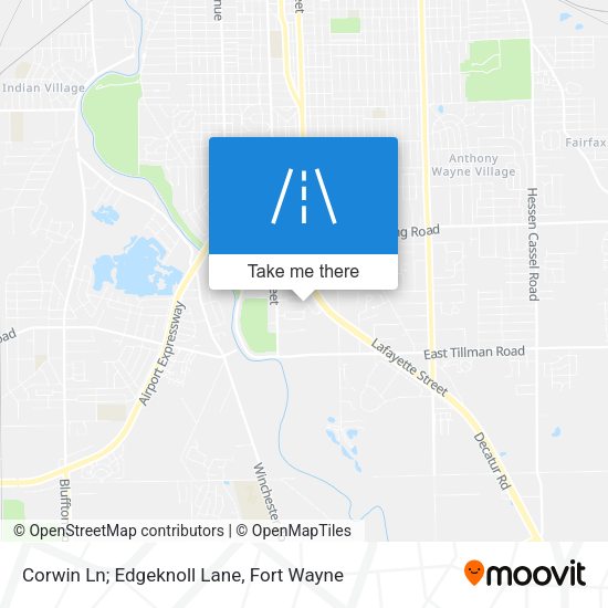 Corwin Ln; Edgeknoll Lane map