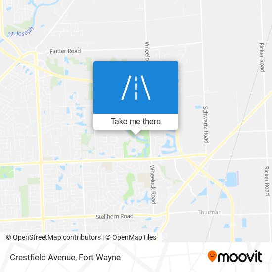 Crestfield Avenue map