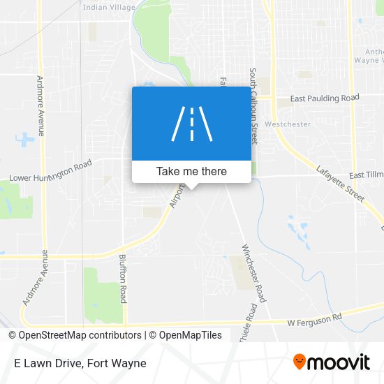 E Lawn Drive map