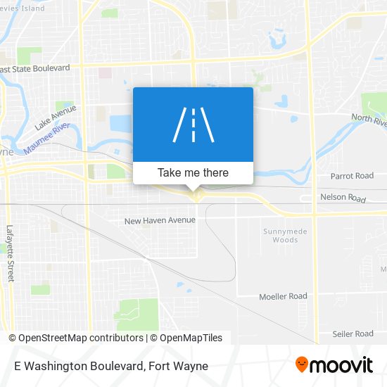 E Washington Boulevard map