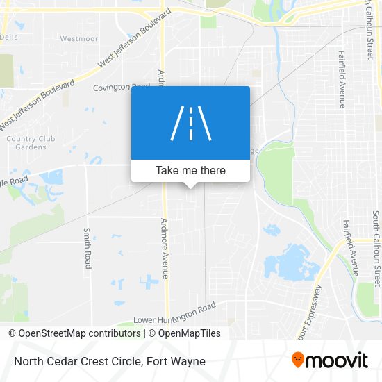 North Cedar Crest Circle map