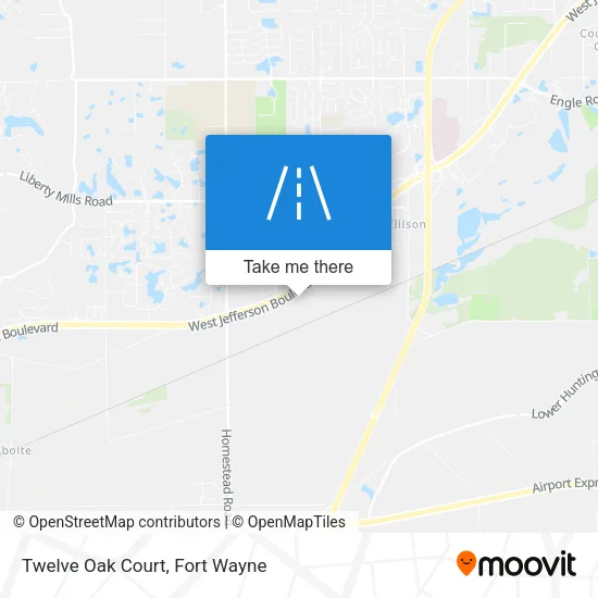 Twelve Oak Court map