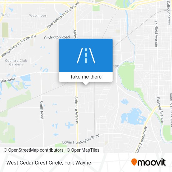 Mapa de West Cedar Crest Circle