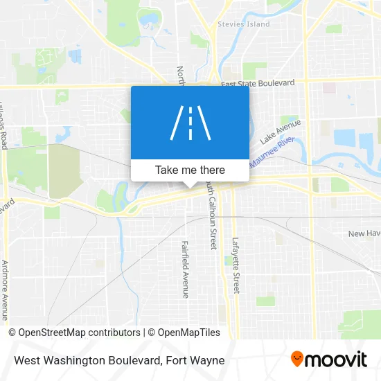 West Washington Boulevard map