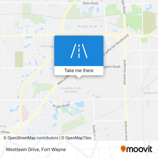 Mapa de Westlawn Drive