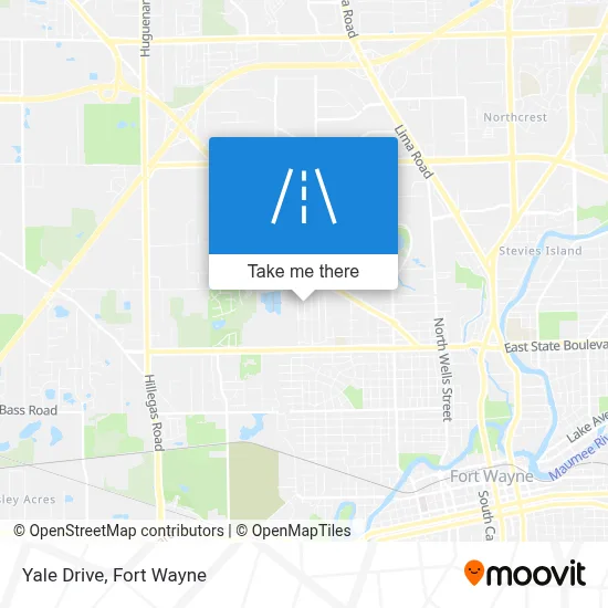 Yale Drive map