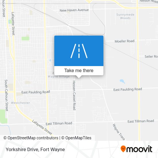 Mapa de Yorkshire Drive