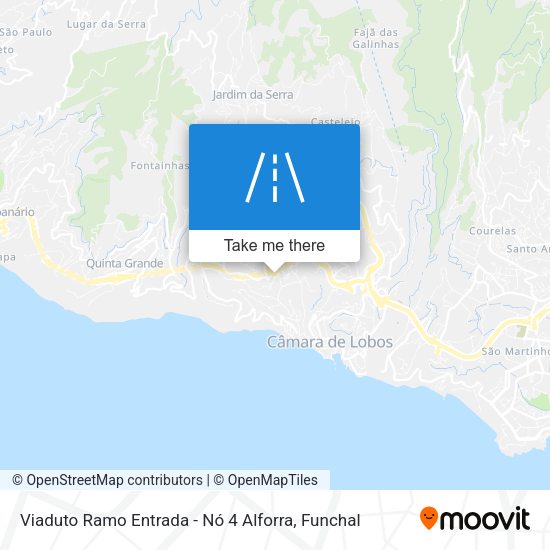 Viaduto Ramo Entrada - Nó 4 Alforra mapa