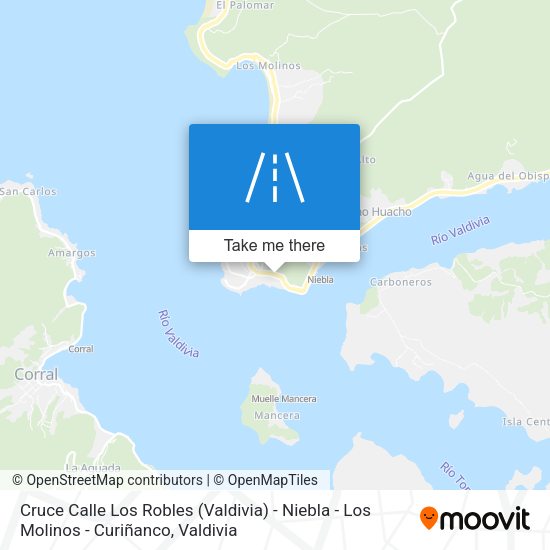 Cruce Calle Los Robles (Valdivia) - Niebla - Los Molinos - Curiñanco map