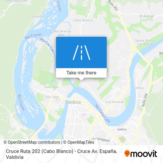 Cruce Ruta 202 (Cabo Blanco) - Cruce Av. España map