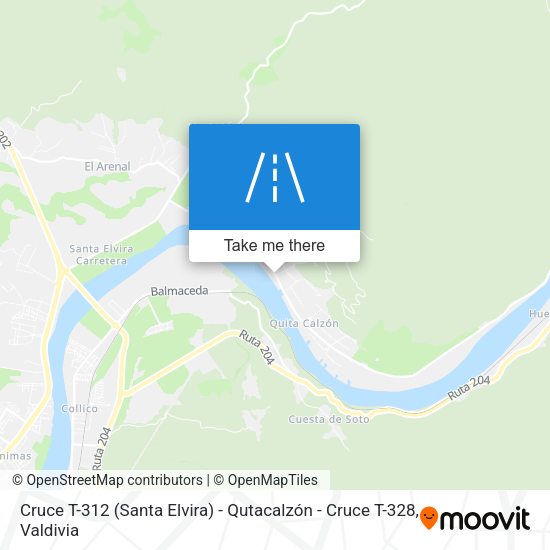 Cruce T-312 (Santa Elvira) - Qutacalzón - Cruce T-328 map