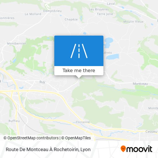 Route De Montceau À Rochetoirin map