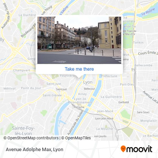 Mapa Avenue Adolphe Max