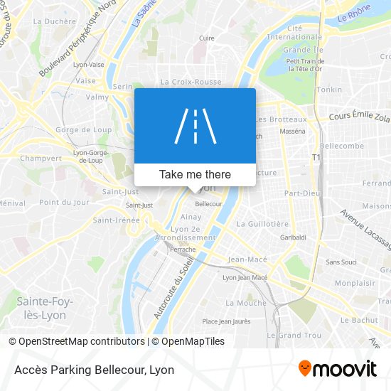 Accès Parking Bellecour map