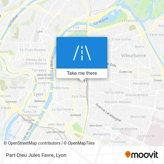 Part-Dieu Jules Favre map