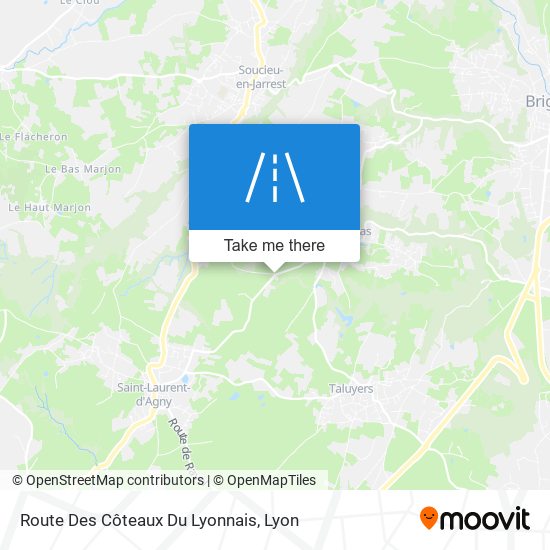 Route Des Côteaux Du Lyonnais map