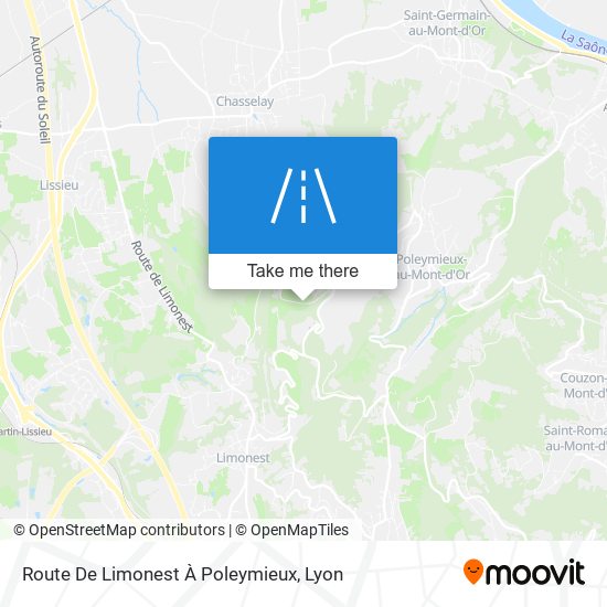 Route De Limonest À Poleymieux map