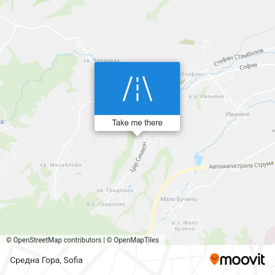 Карта Средна Гора