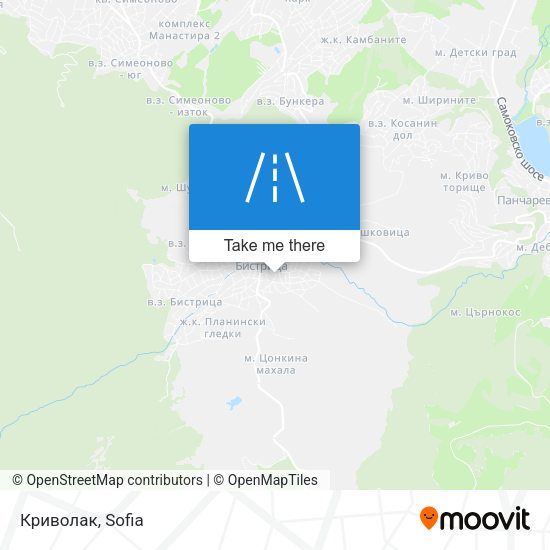 Криволак map