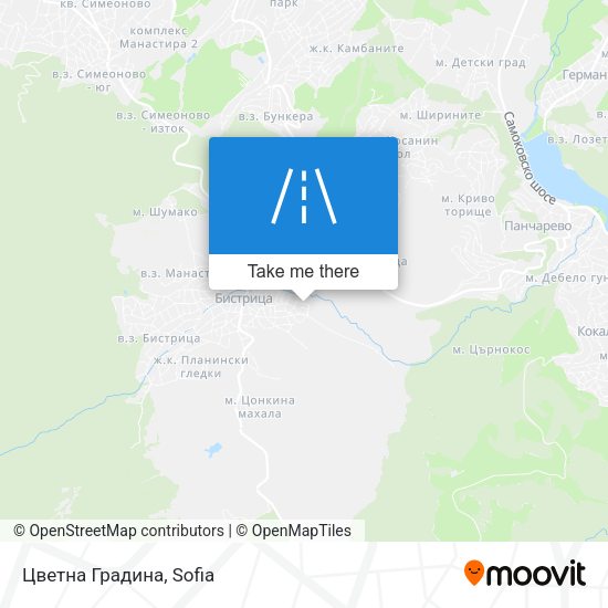 Цветна Градина map
