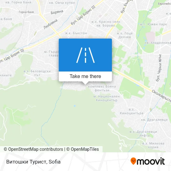 Карта Витошки Турист