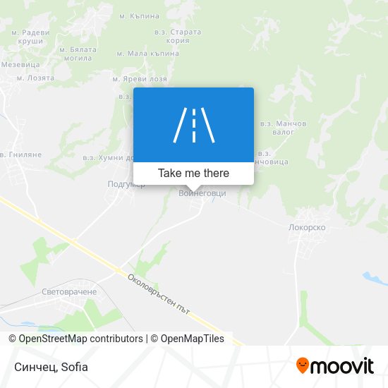 Синчец map