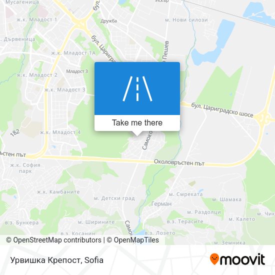 Урвишка Крепост map