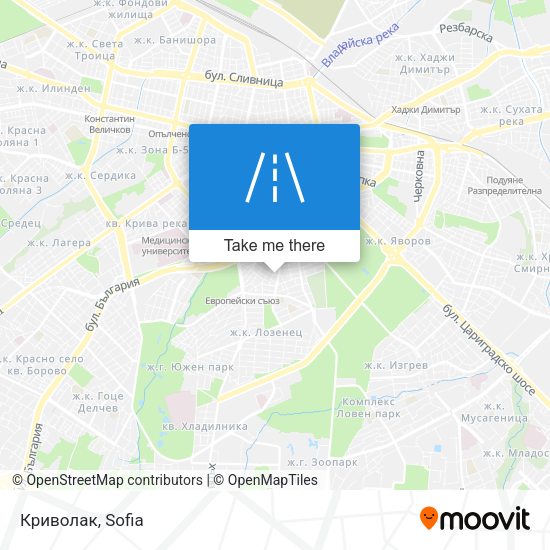 Криволак map