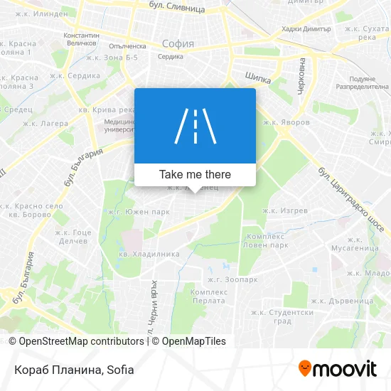 Карта Кораб Планина