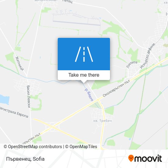 Първенец map