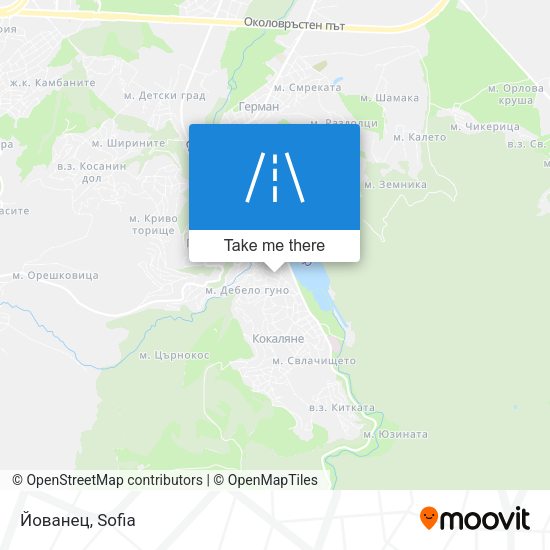 Йованец map