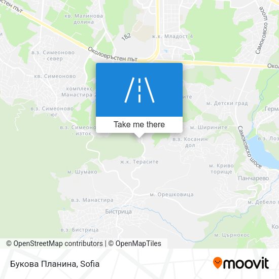 Карта Букова Планина