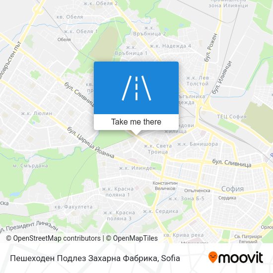 Карта Пешеходен Подлез Захарна Фабрика