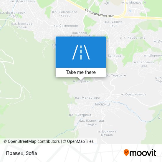 Правец map