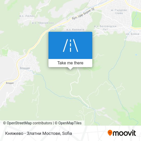 Княжево - Златни Мостове map