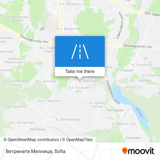 Карта Ветрената Мелница