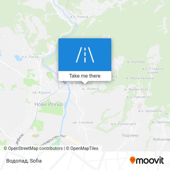 Водопад map