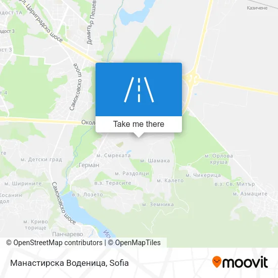 Карта Манастирска Воденица