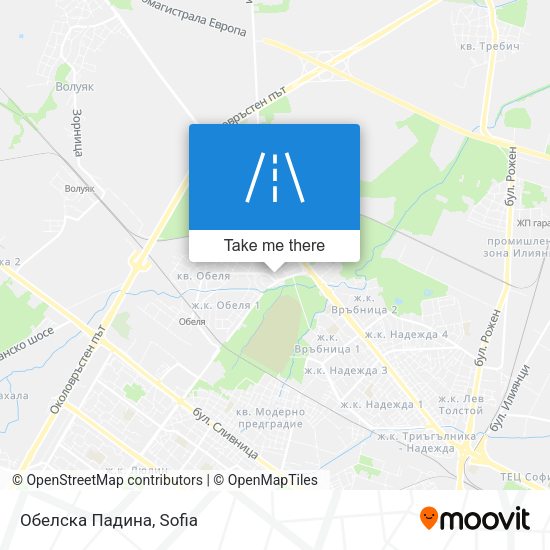 Обелска Падина map