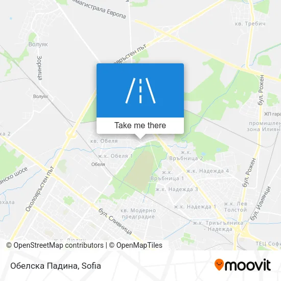Карта Обелска Падина