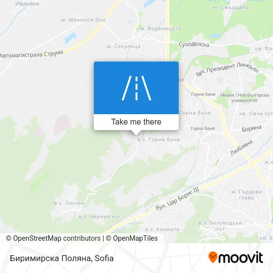 Карта Биримирска Поляна
