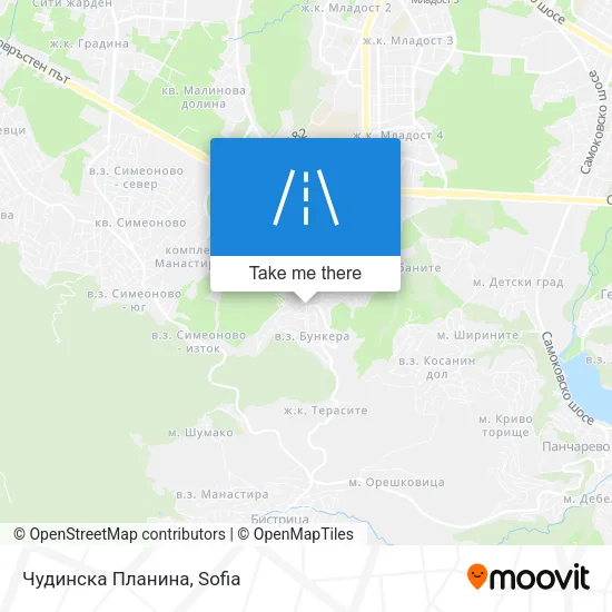 Карта Чудинска Планина